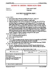 Kế hoạch dạy học Tin học 7 - Tiết 45+46 Bài thực hành tổng hợp (2 tiết) - Năm học 2016-2017 - Nguyễn Văn Dũng